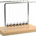 QLKUNLA Newtons Cradle Balance Balls Science Physics Gadget Desktop Decoration Kinetic Motion Toy for Home and Office (Beech,7 Balls)