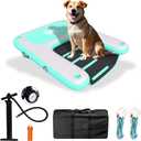 Inflatable Dog Water Ramp for Dogs Up to 220 lbs, Inflatable Dock Floating Platform with Non-Slip EVA FoamInflatable Dog Ramp for Boat,Pool, Dock, Lake