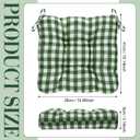 Geetery 4 Pack Chair Cushions for Dining Chairs, 16" x 15" Green and White Kitchen Chair Cushions with Ties Buffalo Plaid Soft Comfy Seat Pads for Home Office Living Room Outdoor Indoor