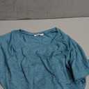 Newchoice Summer Blouses for Women Short Sleeve Tshirts Shirts Longline Tunics with Pockets (XL, Blue Green)