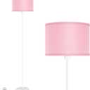 Floor Lamp, Standing Lamp, Short Floor Lamps with Pink Lampshade, 59" Tall Lamps for Bedroom, Foot Switch, Simple Corner Pole Lamp for Kids Room, Girls Room, Living Rooms, Office(NO Bulb, E26 Base)