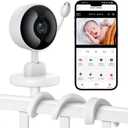 Baby Monitor with Camera and Audio, 2K WiFi Indoor Video Baby Camera with Mount, Motion & Cry Detection, Temp & Humidity Sensor, Night Vision, 2 Way Audio, 4 Lullabies, APP Control