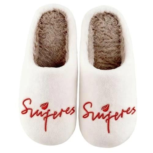 Aucomfo Comfy House Slippers For Women Men, Ladies Fuzzy Bedroom Slippers,indoor Outdoor Memory Foam Shoes, 43-44