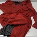 BestGirl Formal Long Sleeve Dress for Women Sequin Bodycon Ruched Sparkly Dresses XL, Red