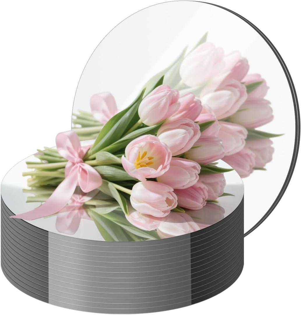 20PCS Round Mirrors for Centerpieces, Circle Mirror Centerpieces for Tables, Acrylic Mirror Tiles for Wall Table Wedding Centerpieces Mirror Plates for Candle Christmas Decorations DIY Craft (8inch)