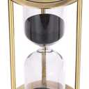 SuLiao Hourglass 15 Minute Sand Timer, Vintage Brass Black Sand Clock, Metal Small Sand Watch 15 Min, Antique Reloj De Arena, Unique Hour Glass Sandglass for Home, Office, Desk Decoration