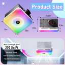 BSEED Bathroom Exhaust Fan with Bluetooth Speaker & LED Light, 230 CFM 1.5 Sone, 7-Color RGB & 3CCT Adjustable Light, Music Sync, Digital Display, Remote Control, Easy Install (White)