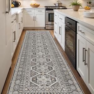 3x12 Runner Rug Kitchen Washable: Oriental Indoor Hallway Runners with Non Slip Backing Floor Mat for Entryway Door Low Pile Thin Carpet for Bedroom Bathroom Living Room Bedside Black 3x12 Runner Rug Kitchen Washable: Oriental Indoor Hallway Runners with Non Slip Backing Floor Mat for Entryway Door Low Pile Thin Carpet for Bedroom Bathroom Living Room Bedside Black