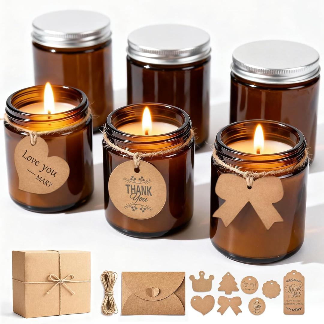 Home Scented Candles Gift Set, 6 Pack Aromatherapy Candles for Women, Non Toxic Soy Wax Candles for Relaxing Stress Relief, Emotional Gift with Handwritten Cards