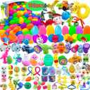 100 Pcs Prefilled Easter Eggs Filled with Novelty Toys,Bright Colorful for Easter Basket Stuffers,Easter Party Favors and Hunt