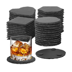 72 Pcs Slate Coasters for Laser Engraving Blanks Slate Coasters Bulk for Engraving Black 4 Inch Blank Laser Engraving, Hand Painted, Scratch Resistant Bottom 18Square,18Round,18Heart,18Hexagon