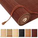Bamboo Blinds, Easy to Install Bamboo Shades for Indoor Windows, Custom Sizes Roller Shades for Indoor Windows, Roll Up Blinds Indoor Outdoor Patio (24"W x 59"H, Maroon)