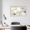 DAHAPYBOO Cork Board with Linen White,Bulletin Board 36"x24" Hanging Corkboards for Office Home School Message Board or Vision Board Decoration.