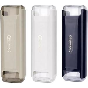 3 Pack Portable Travel Toothbrush Case, Toothpaste Case with Split Mouthwash Cup, Travel Toothbrush Cup Case for Travel, Business, Home, Camping