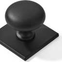 khtumeware 10 Pack 1-1/2 Inch Matte Black Cabinet Knobs with Vintage Backplate - for Drawers, Cabinets & Bi-Fold Doors