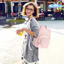 MATEIN Bowknot Cute Backpack Purse, Fashion Mini Shoulder Bag, Waterproof Lightweight Travel Daily Backpack College Handbag for Ladies Women, 2pcs Sets, Pink, Small-12.9 inch