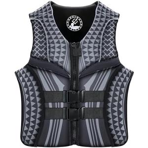 poesidon Geometric Print Life Vest, Zipper Front, Adjustable Buckles Adult Large