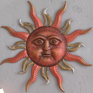 MOCOME 31" Large Metal Sun Wall Decor Outdoor, Sun Art Wall Decor, Large Wall Art for Indoor Outdoor, Metal Wall Art Hanging for Living Room Bedroom Farmhouse Patio, Garden