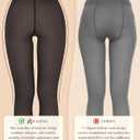 iceROSE Fleece Lined Tights Women - Sheer Black Thermal Leggings Thick Warm Pantyhose Fake Translucent Dress for Cold Winter