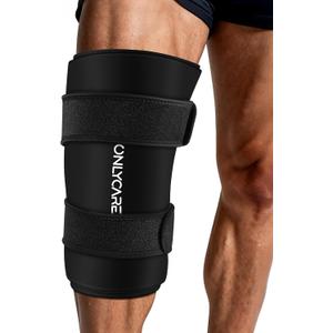 Knee Ice Pack, ONLYCARE Soothing Knee Compression Sleeve for Injuries, Upgraded Gel Cold Wrap, Hot & Cold Therapy, Reusable for Meniscus, Arthritis, ACL, MCL Pain Relief, Injury Recovery (S)