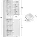 TEENFON Tall Storage Cabinet with 3 Door Shelves & 1 Drawer, Narrow Kitchen Pantry Cabinet for Living Room, Bathroom, Entryway, White, 11.8"d X 15.7"w X 67"h