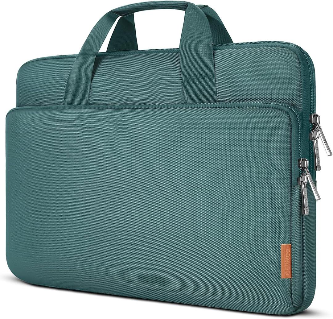 DOMISO 16 inch Laptop Sleeve Protective Case Cover Compatible with 16 16+ inch HP Dell ASUS Lenovo Chromebook,Waterproof Computer Cases Bag with Handle,Green