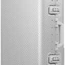 20 Inch Full Aluminum Body Luggage Carry On, All Aluminum Suitcase, 22x14x9 Inch Aluminum Luggage Carry On Weaving Texture Surface Hard Shell Body Cabin Suitcase with TSA Locks (Silver, 20 inch)