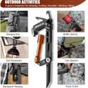 Carabiner Multitool with Pocket Knives, EDC Carabiners, Serrated Knife, Rope Cutter, Screwdriver, Can Bottle Opener, Ruler, Folding Knife for Camping Hiking, Gifts for Men (Orange)