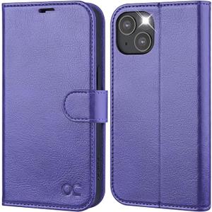OCASE Compatible with iPhone 14 Wallet Case, PU Leather Flip Folio Case with Card Holders RFID Blocking Kickstand [Shockproof TPU Inner Shell] Phone Cover 6.1 Inch 2022 (Purple)
