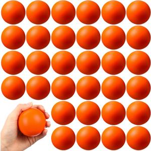 36 Pack 2.5 Inch Orange Foam Stress Relief Balls, Squeeze Stress Relief Balls Hand Exercise Sensory Toys for Focus, Therapy, Anxiety and Sensory Play, Great Gift for Kids & Adults
