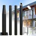 Street Light Pole 13Ft Tall, Outdoor Metal Split Heavy Duty Street Lamp Post for Outside Large Solar Street Lights with Mounting Steel Anchor for Street, Parking Lots, Park & Patio
