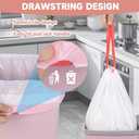 Small Trash Bags Bathroom 2 Gallon - Drawstring Kitchen Garbage Bag 125 Count Clear White Mini Unscented Strong Durable Bulk Wastebasket Plastic Liners for Car Office Can