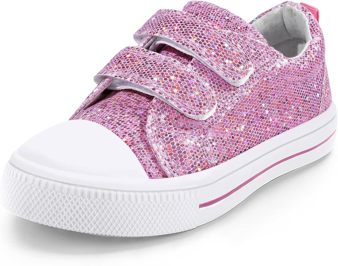 K KomForme Toddler Sneakers for Boys and Girls Dual Hook and Loops Sneakers Baby Canvas Shoes, 9T