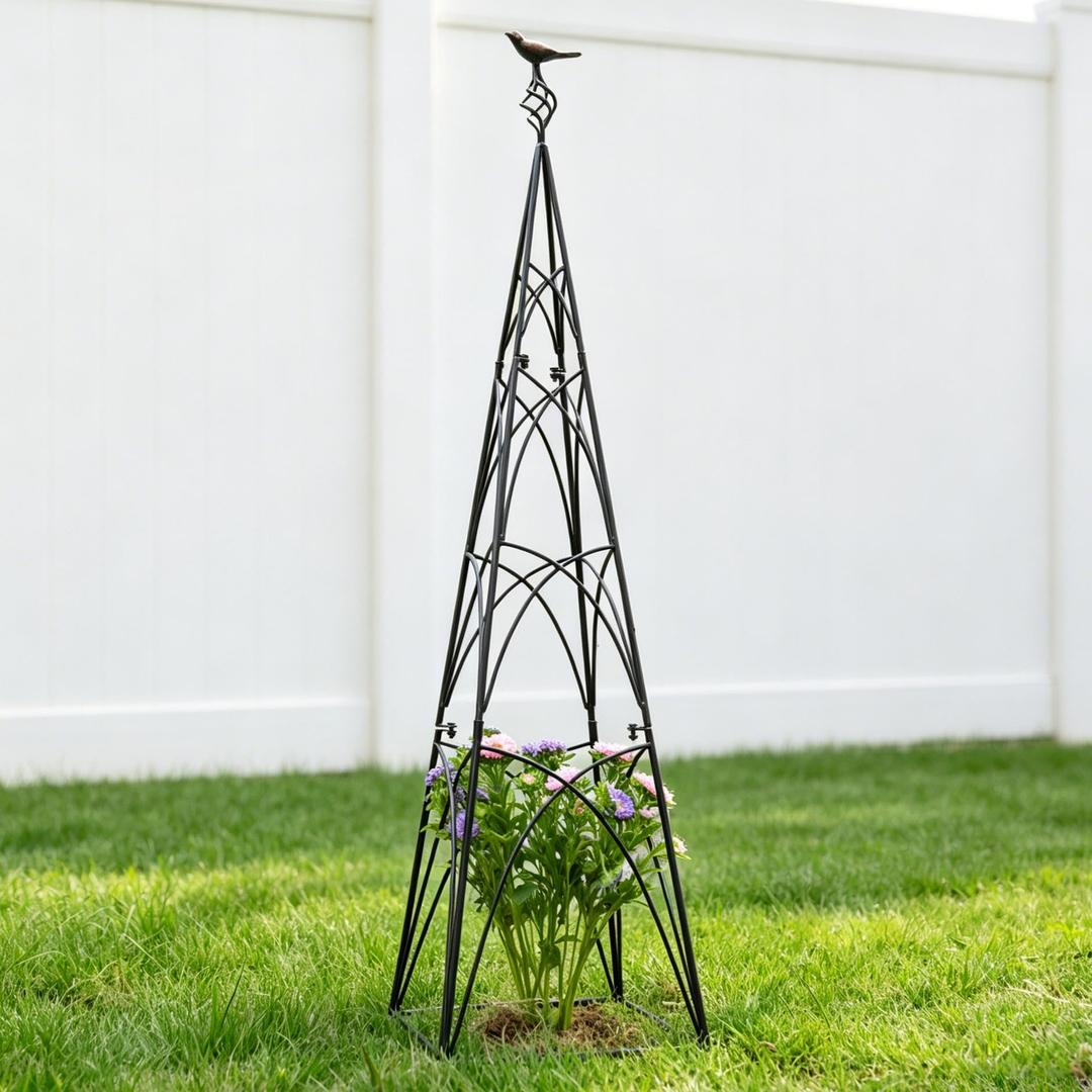 GOOOXIM 48" Obelisk Trellis for Climbing Plants - Metal Garden Support