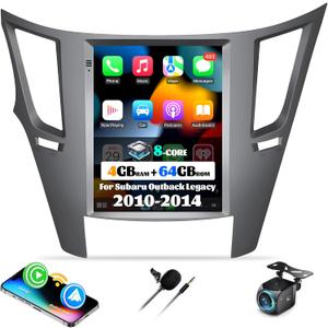 [4+64G] 8-Core Android 13 Car Stereo for Subaru Outback Legacy 2010-2014 with Carplay&Android Auto,9.7 Inch Touch Screen Car Radio with GPS WiFi Bluetooth FM/RDS SWC Dual USB/AUX-in+Backup Camera