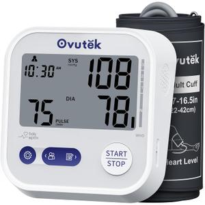 Ovutek Blood Pressure Monitors for Home Use Upper Arm, 8.7"-16.5" BP Cuff with 245 Sets for 3 Users, Large Display Automatic Digital Blood Pressure Machine with Batteries