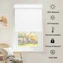 100% Blackout Indoor Cordless Roller Shades for Windows,Room Darkening Rolled Up Blinds with Spring System,Thermal Insulated UV Protection Waterproof Fabric for Home Office (White,16"W x 72"H)