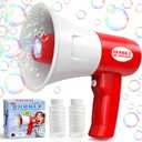 Bubble-Machine Toys for Kids, Bubble Maker Gun with LED Light & Music, Summer Outdoor Bubble Microphone Kid Toys, Gifts for 3 4 5 6 7 8 9 10 Years Old Boys Girls Birthday Easter Christmas Party Favors (Red)