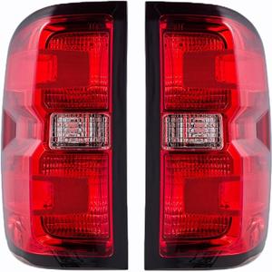 Tail Lights Rear Lamp Brake lights Compatible with Chevy Chevrolet Silverado 1500 2500 3500 2014-2019, GMC Sierra 2500 3500 2015-2019,Without Wiring Kit and Bulbs, (OE-Pair)