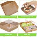 Vesici 153 Pieces Small Charcuterie Boxes with Clear Lids 4.72 Inch Kraft Paper Mini Charcuterie Box, 2 oz Plastic Containers for Dessert Sauce Sandwich Cookie Sushi Cake Slice Strawberries