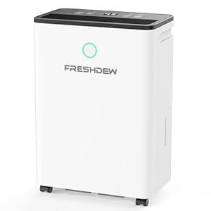 FRESHDEW Dehumidifier, 50 Pints Dehumidifiers for Home, 4500 Sq. Ft Dehumidifiers with Drain Hose, 0.66 Gallon Water Tank for Basement Bathroom Bedroom, 24H Timer FRESHDEW Dehumidifier, 50 Pints Dehumidifiers for Home, 4500 Sq. Ft Dehumidifiers with Drain Hose, 0.66 Gallon Water Tank for Basement Bathroom Bedroom, 24H Timer