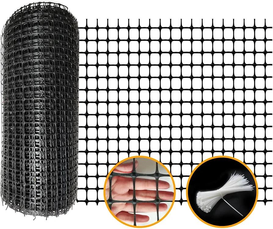 Plastic Safety Fence 2 X 164 Ft Plastic Mesh Fence Animal Barrier Fencing Garden Safety Construction Barrier Netting Outdoor Snow Temporary Garden Animal Fencing for Poultry, Chicken, Dog (Black) Plastic Safety Fence 2 X 164 Ft Plastic Mesh Fence Animal Barrier Fencing Garden Safety Construction Barrier Netting Outdoor Snow Temporary Garden Animal Fencing for Poultry, Chicken, Dog (Black)