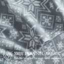 HYPREST Flannel Sheets Queen Size,Grey Snowflake Christmas Soft Warm Winter, King