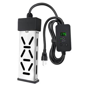 Immersion Water Heater 1800W, Portable Mini Pool Heater, Bucket Heater, Adjustable Thermostat, RealTime Temperature Display, Anti Dry Burn Protection, for Bathtub, hot tub, Inflatable Pools, 120V