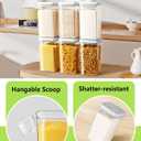 Ankou Airtight Food Storage Container with Pop Lid & 130ml Scoop, 4L/4.2qt *2 BPA-Free Cereal, Rice, Flour, Pasta & Snack Container, Stackable & Durable,Kitchen Pantry Organizer