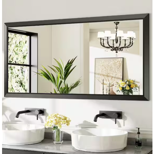 GODCHAR 60"x 30" Bathroom Vanity Mirror Rectangular Metal Frame French Cleat Mounted Wall Mirror Tempered Glass