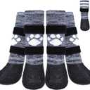 KOOLTAIL Anti Slip Dog Socks to Prevent Licking Paws for Hot/Clod Pavement,Waterproof Long Snow Dog Boots&Paw Protectors with Straps Traction Control for Hardwood Floor for Dogs (XL)