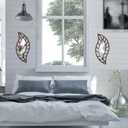 Roowest 2 Pcs Decorative Mirror Wall Decor Leaf Teardrop Mirror Wall Mounted Decorations for Living Room Bedroom Bathroom Vanity Entryway Office(Brown)