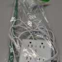 10Ft Extension Cord with Multiple Outlets, Flat Plug Surge Protector Power Strip 10 Ft Long Cord, 8 Outlets & 4 USB Ports (2 USB C), Desk Charging Station for Home Office, College Dorm Room Essentials (White)