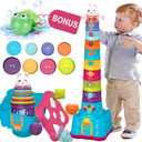 LTKFFFdp Baby Stacking Toys for Toddler 1-3, Nesting Cup Shape Sorter for Infant 6 to 12-18 Month, Learning Stackable Block, Birthday Gift for Girl Boy 9 Month